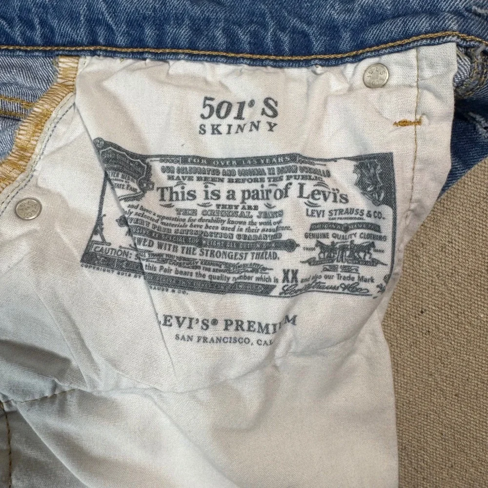 Levi's Premium 501 S Skinny Jeans‎ Men W30 L32 Blue Button Fly Denim